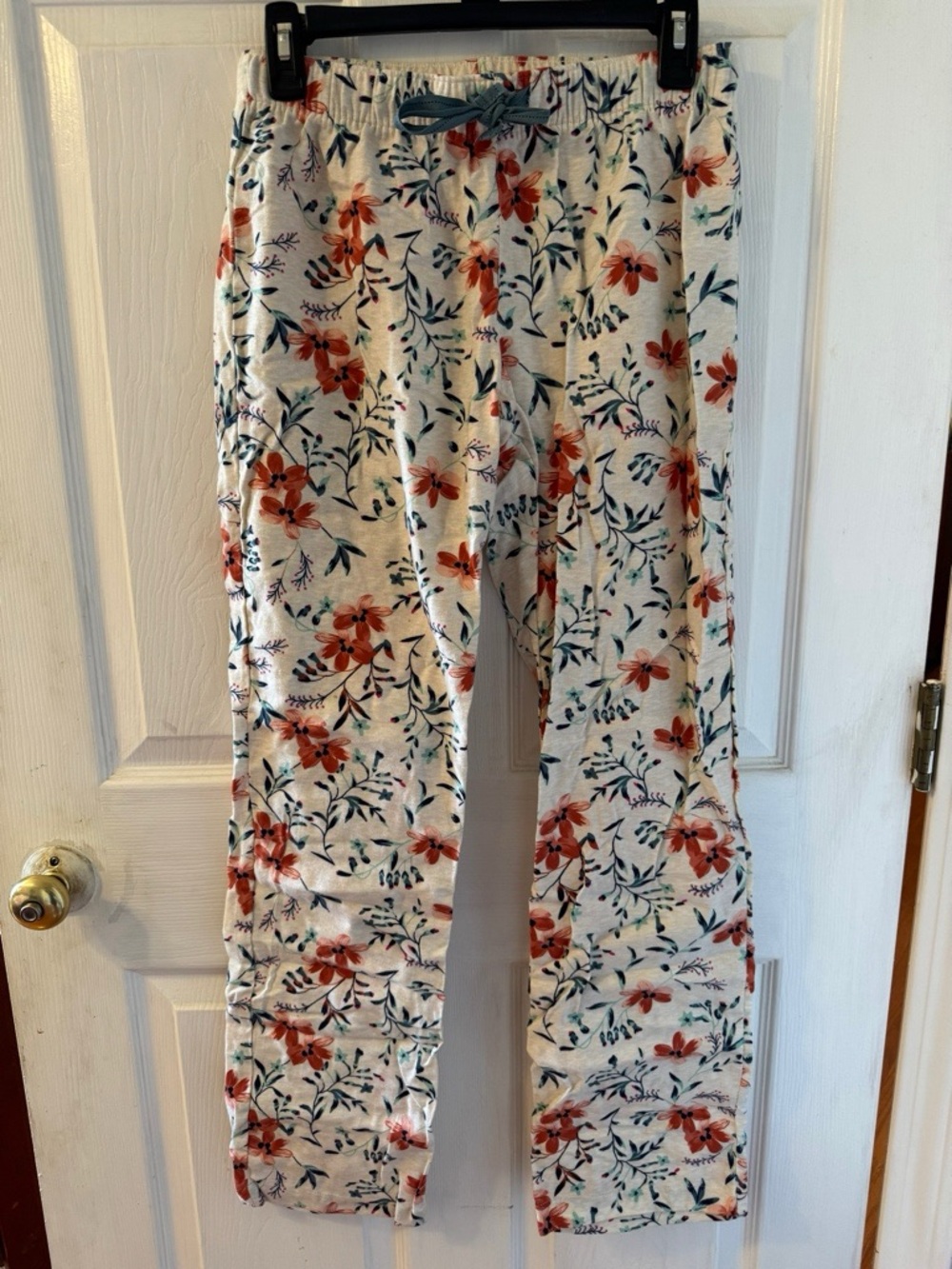 Old Navy Cream Pajama Pants with Floral Print